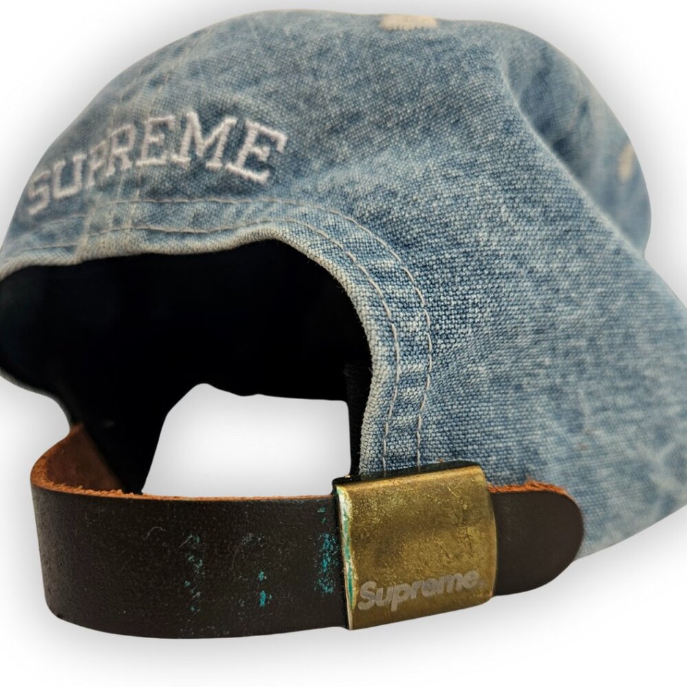 SUPREME WASHED CHAMBRAY S LOGO 6-PANEL BLUE DENIM 100% AUTHENTIC - Picture 4 of 6